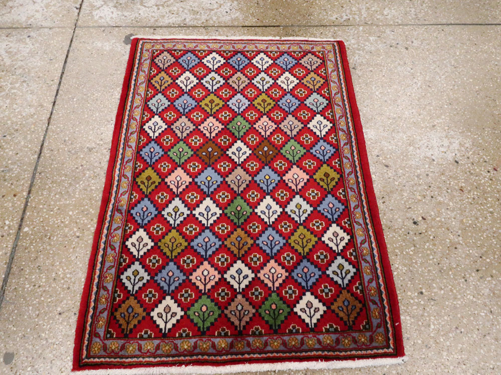 Vintage Persian Kashan Throw Rug (Pair: 2 of 2), No.27116 - Gss