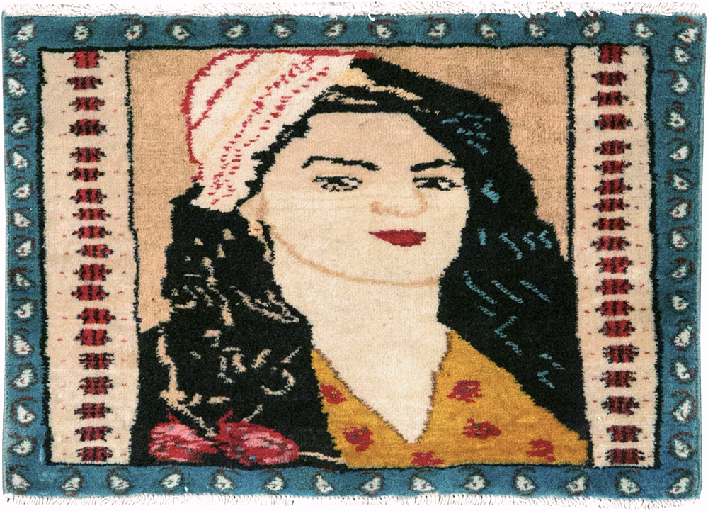 Vintage Persian Tabriz Pictorial Throw Rug, No.27118 - Gss