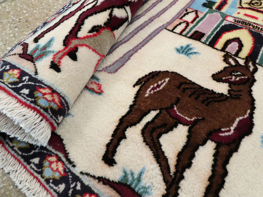 Vintage Persian Tabriz Pictorial Rug, No.27122 - Gss