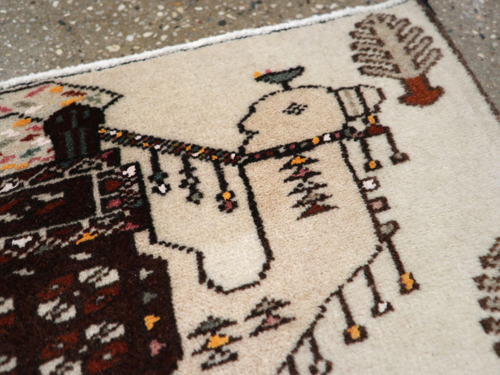 Vintage Persian Pictorial Baluch Rug (Pair: 1 of 2), No.27124 - Gss