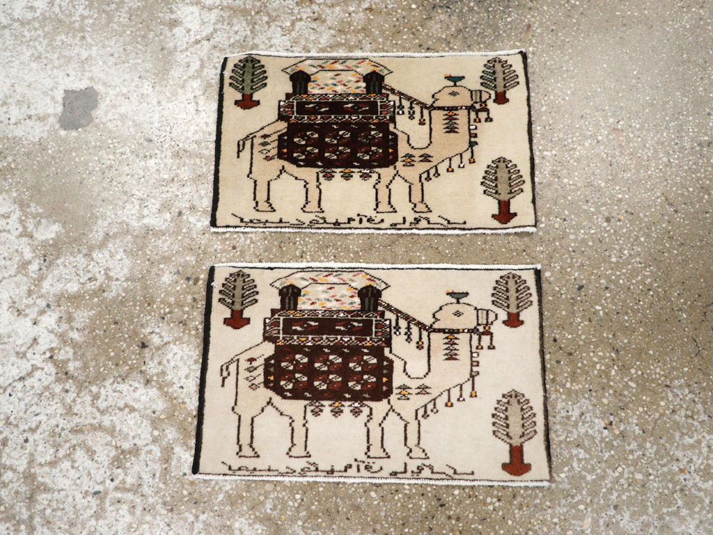 Vintage Persian Pictorial Baluch Rug (Pair: 1 of 2), No.27124 - Gss