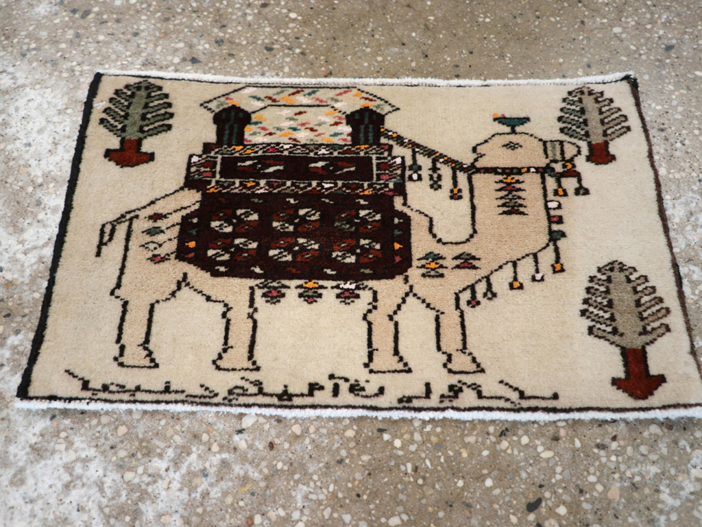 Vintage Persian Pictorial Baluch Rug (Pair: 2 of 2), No.27125 - Gss