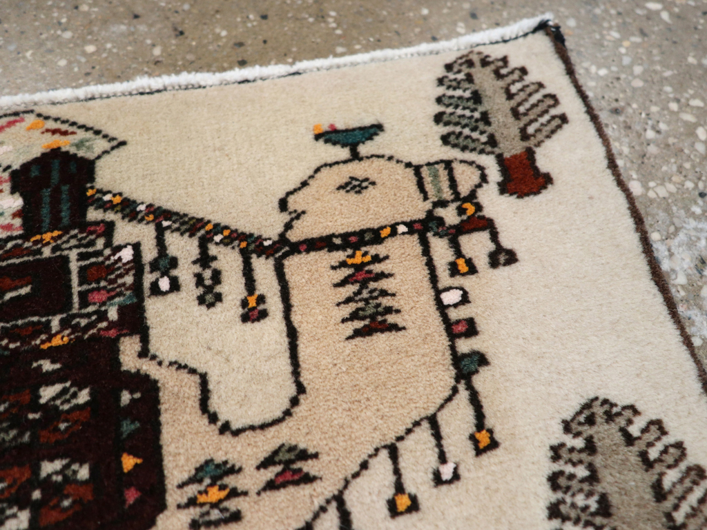 Vintage Persian Pictorial Baluch Rug (Pair: 2 of 2), No.27125 - Gss