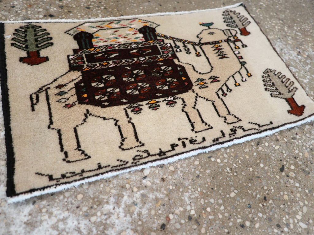 Vintage Persian Pictorial Baluch Rug (Pair: 2 of 2), No.27125 - Gss