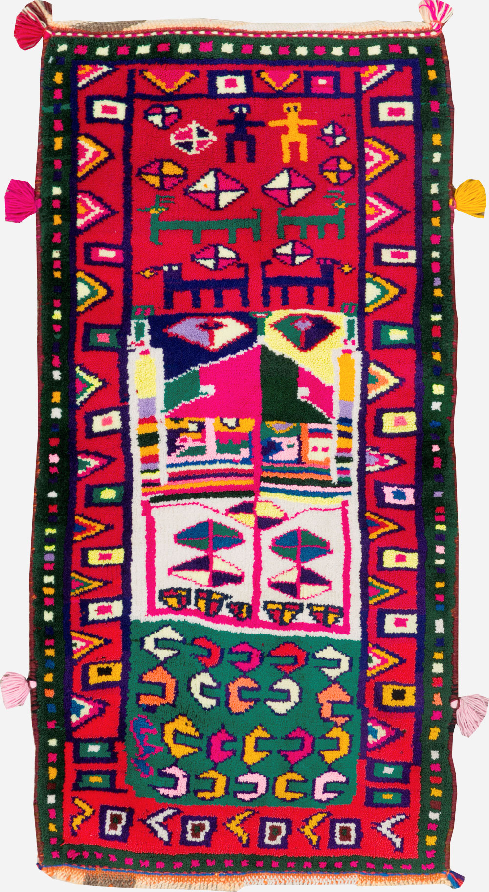 Vintage Persian Kurd Boho Chic Throw Rug, No.27129 - Gss