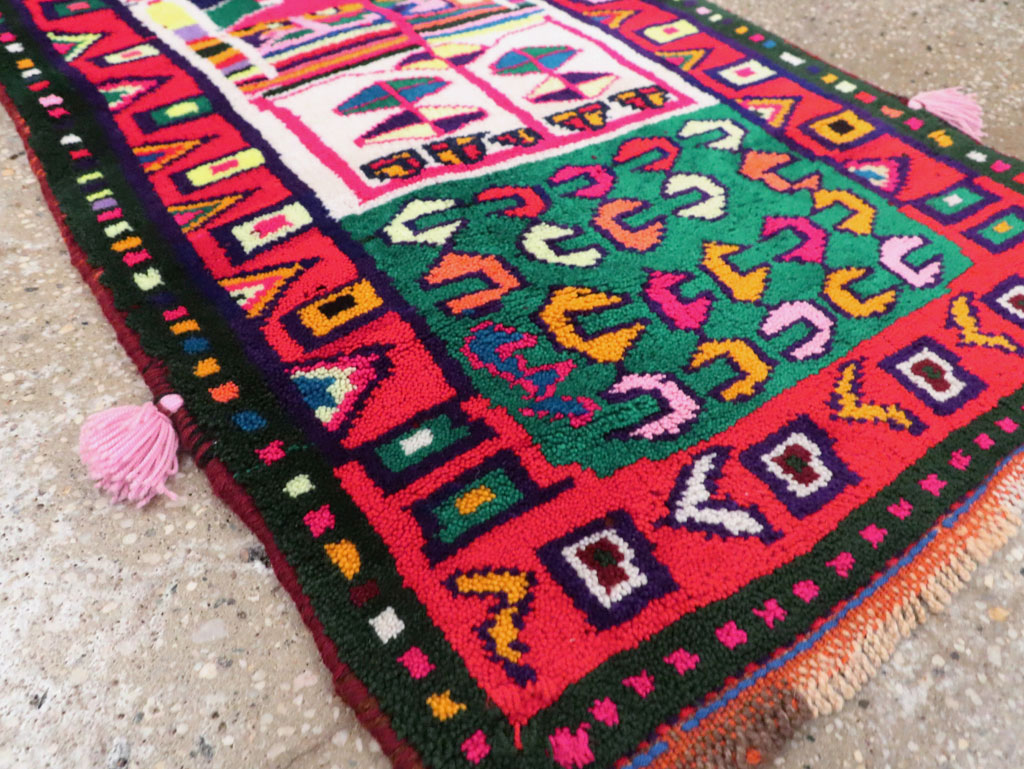 Vintage Persian Kurd Boho Chic Throw Rug, No.27129 - Gss