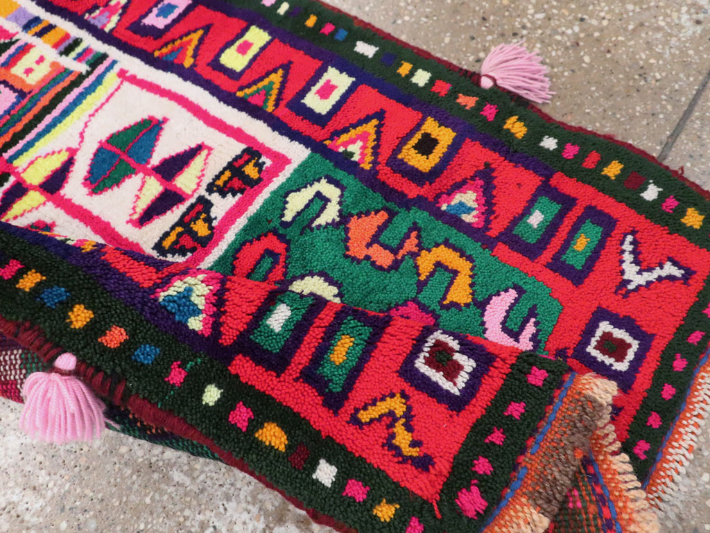 Vintage Persian Kurd Boho Chic Throw Rug, No.27129 - Gss