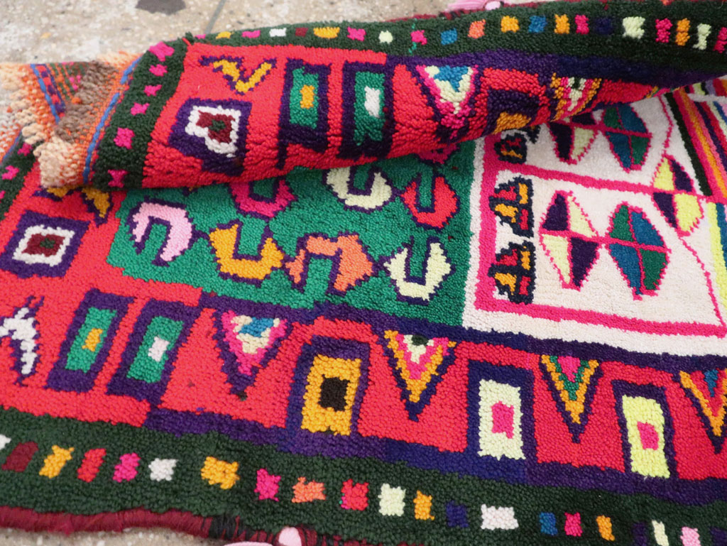 Vintage Persian Kurd Boho Chic Throw Rug, No.27129 - Gss