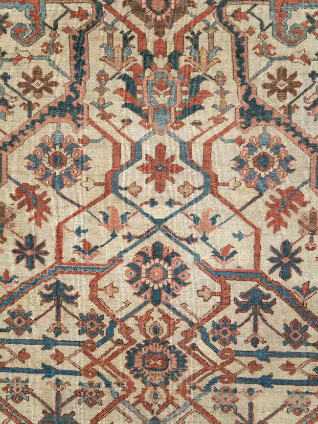 Antique Persian Heriz Carpet, No.27133 - Gss
