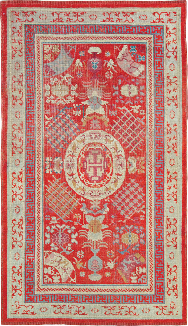 Vintage East Turkestan Khotan Rug, No.27136 - Gss