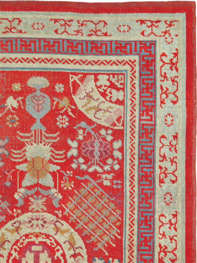 Vintage East Turkestan Khotan Rug, No.27136 - Gss