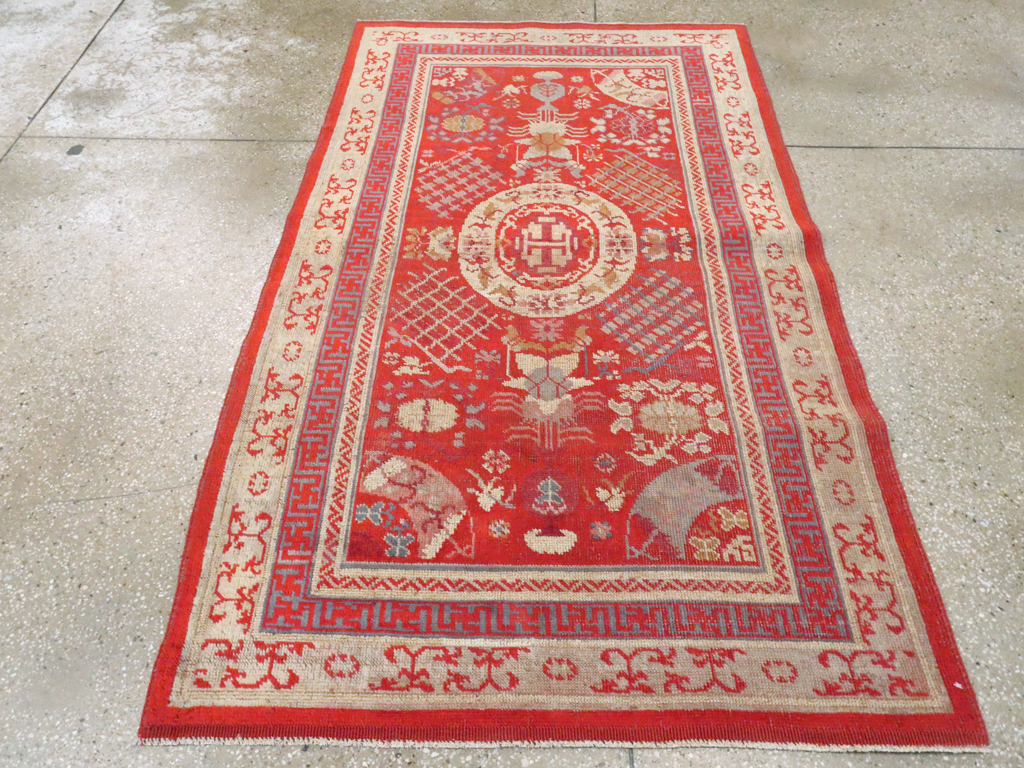 Vintage East Turkestan Khotan Rug, No.27136 - Gss