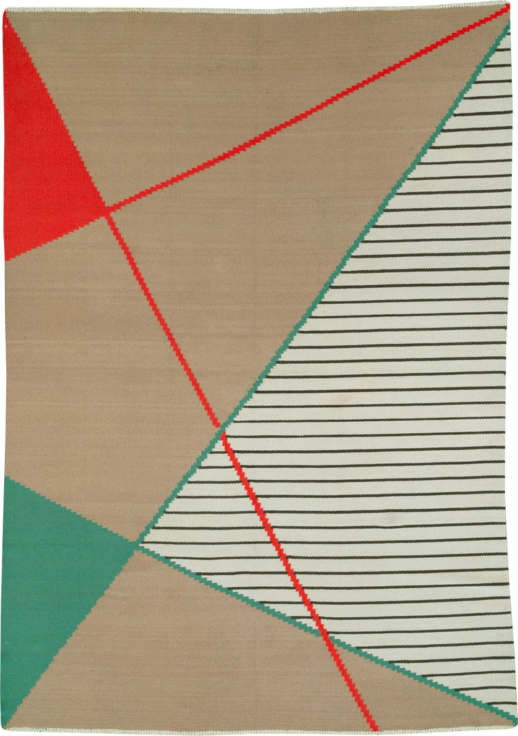 Vintage Czech Kilim Flatweave By Antonin Kybal, No.27138 - Gss