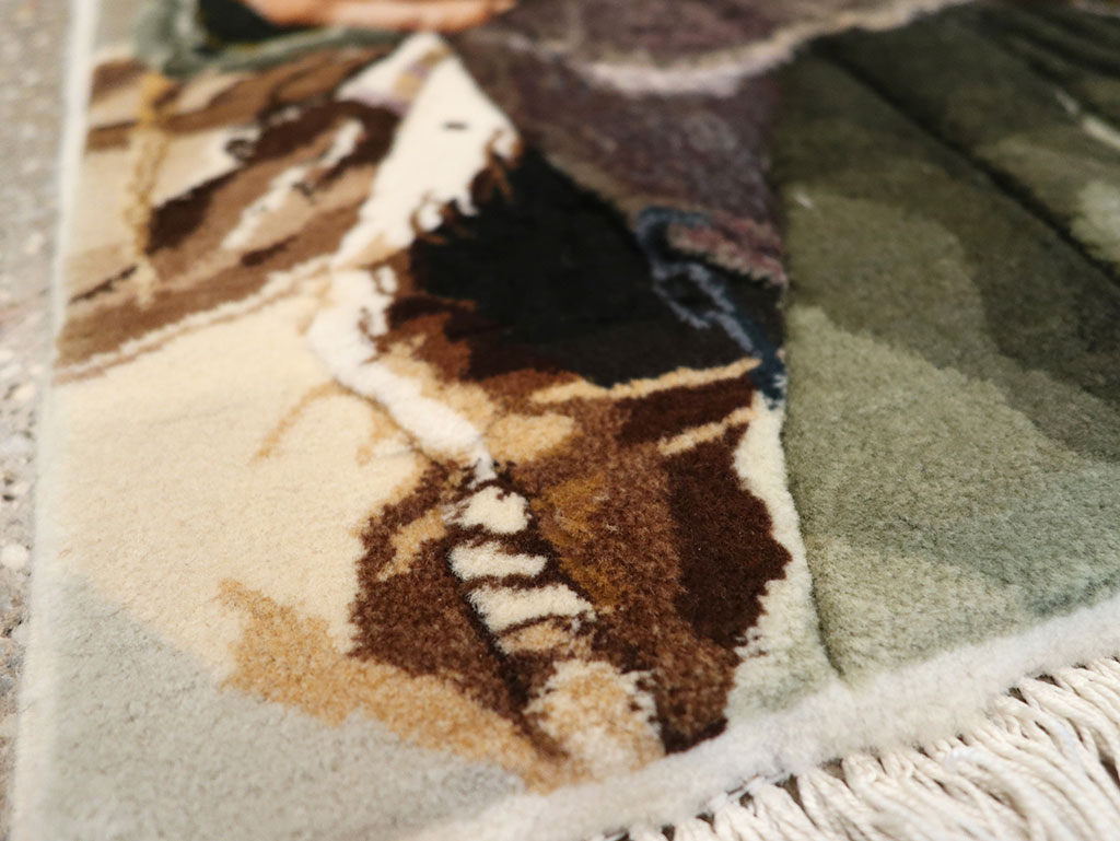 Modern Persian Tabriz Pictorial Rug, No.27140 - Gss