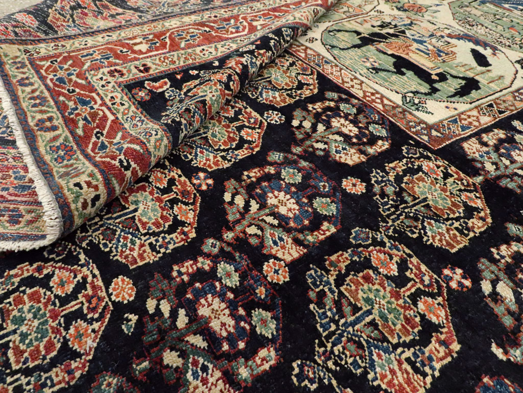 Antique Persian Pictorial Shiraz Carpet, No.27143 - Gss