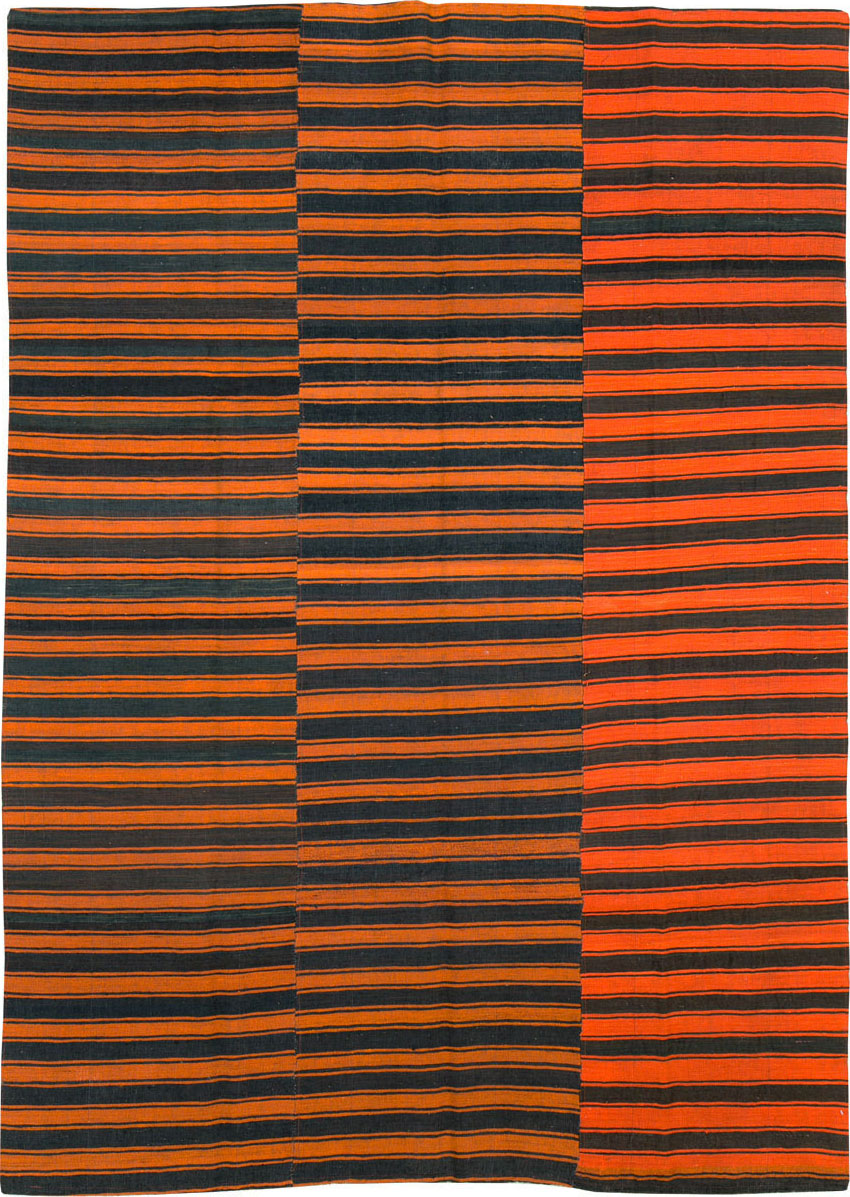 Vintage Turkish Flatweave Kilim Accent Rug, No.27175 - Gss