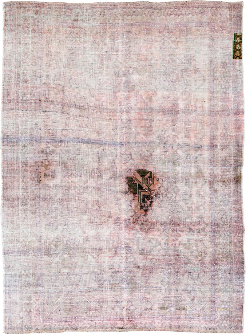 Vintage Persian Afshar Distressed Rug, No.27237 - Gss