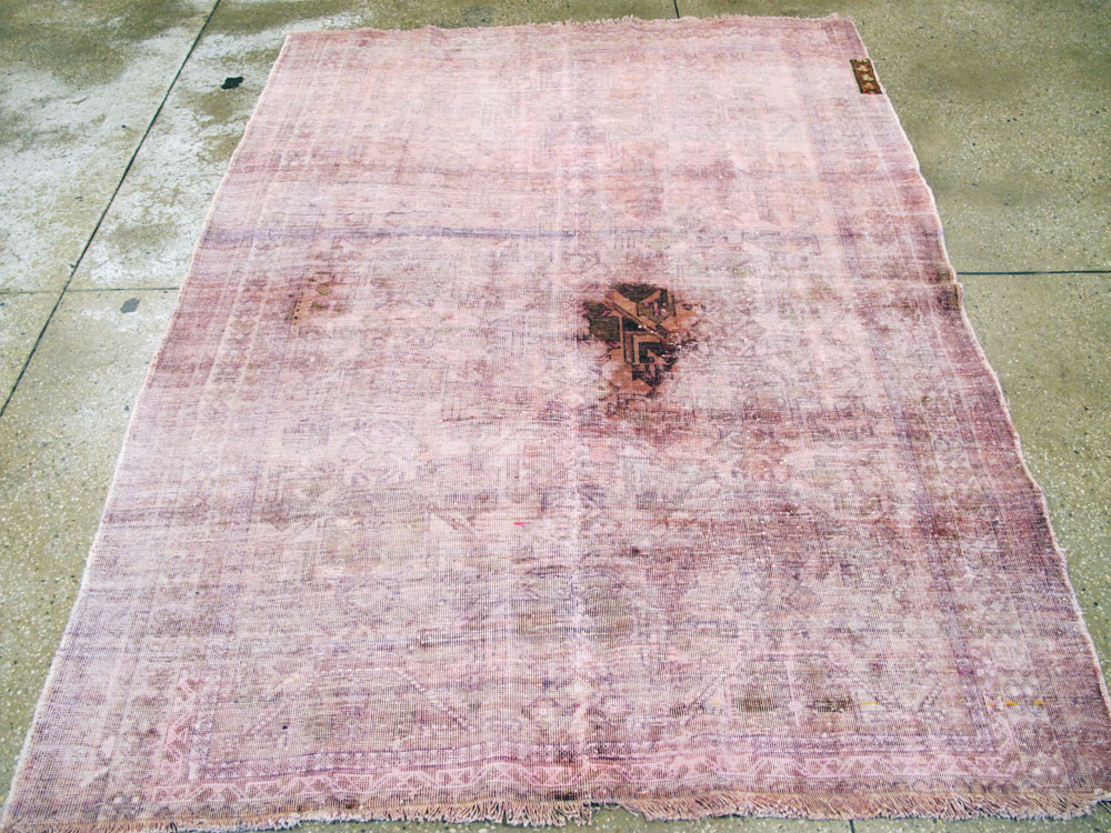 Vintage Persian Afshar Distressed Rug, No.27237 - Gss