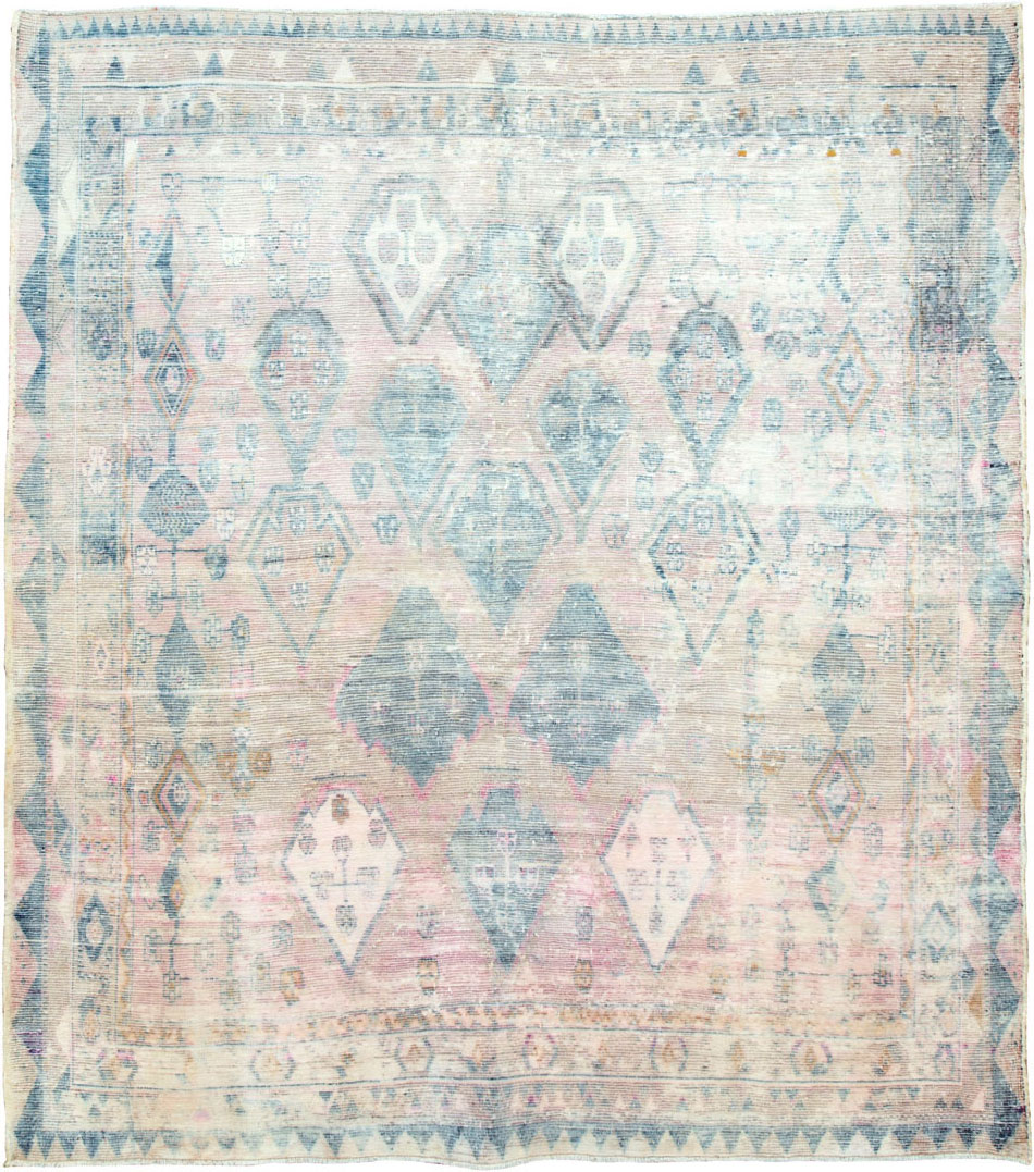 Vintage Persian Afshar Distressed Rug, No.27240 - Gss