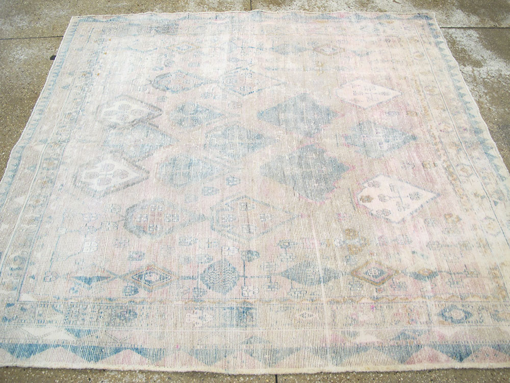 Vintage Persian Afshar Distressed Rug, No.27240 - Gss