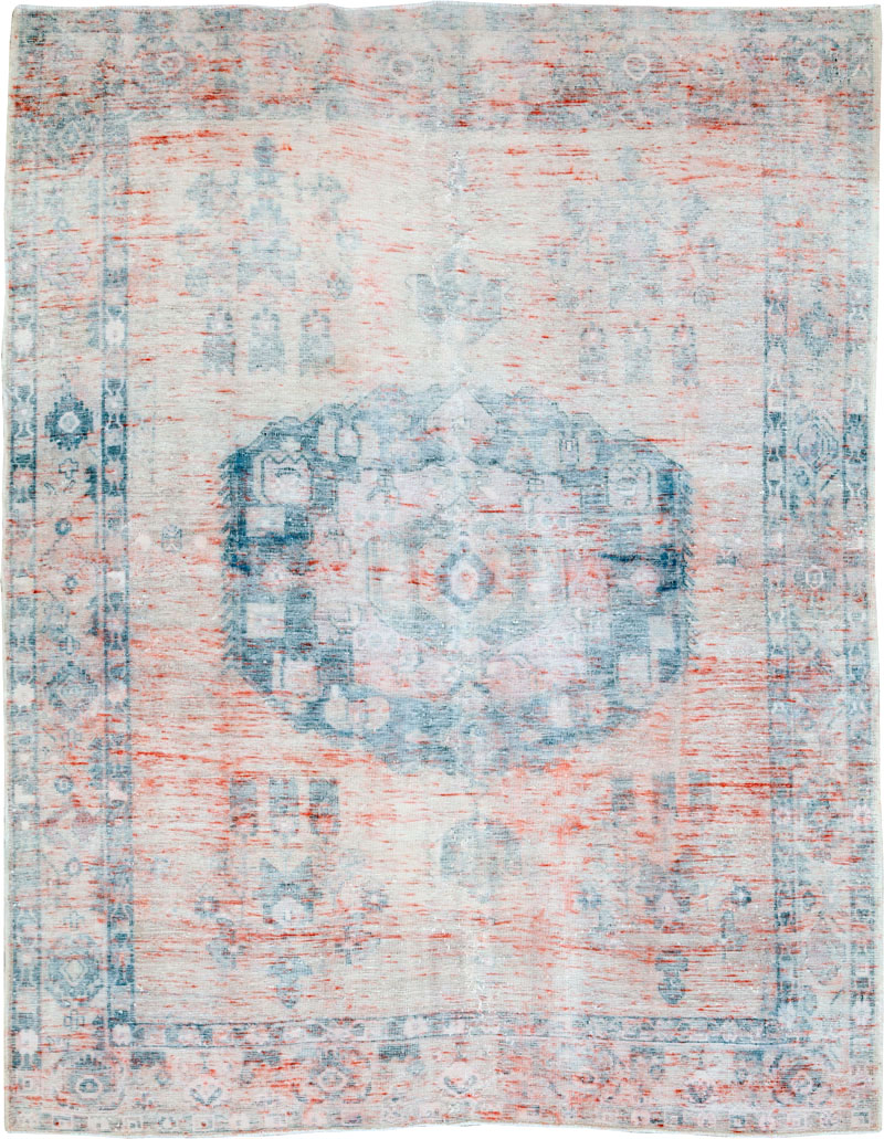 Vintage Persian Afshar Distressed Rug, No.27243 - Gss