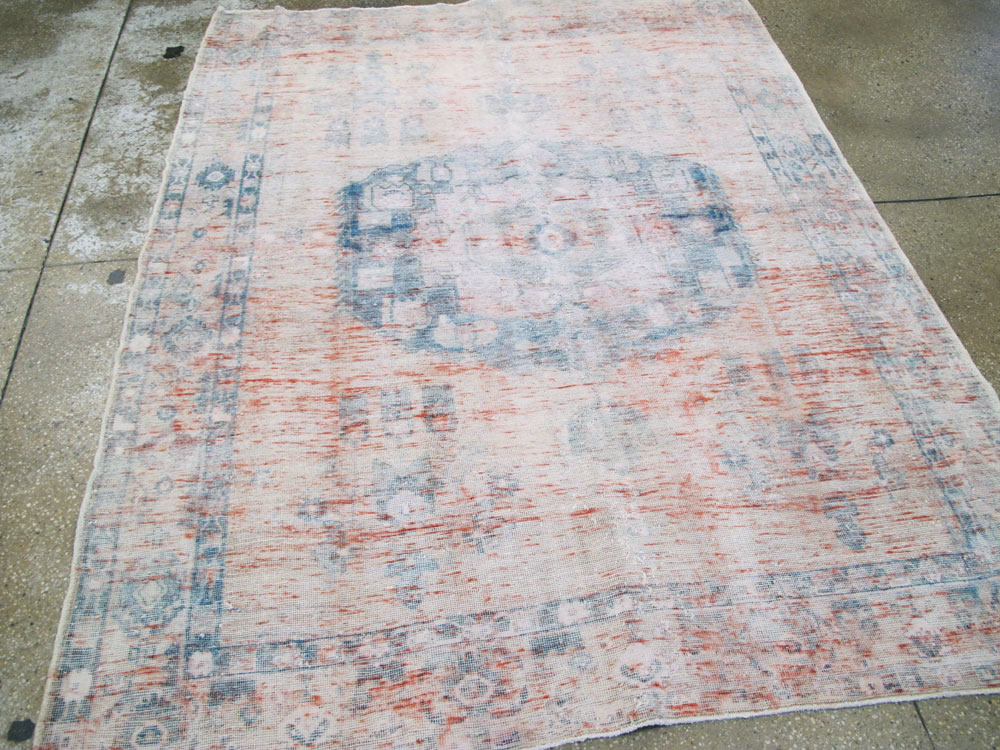 Vintage Persian Afshar Distressed Rug, No.27243 - Gss