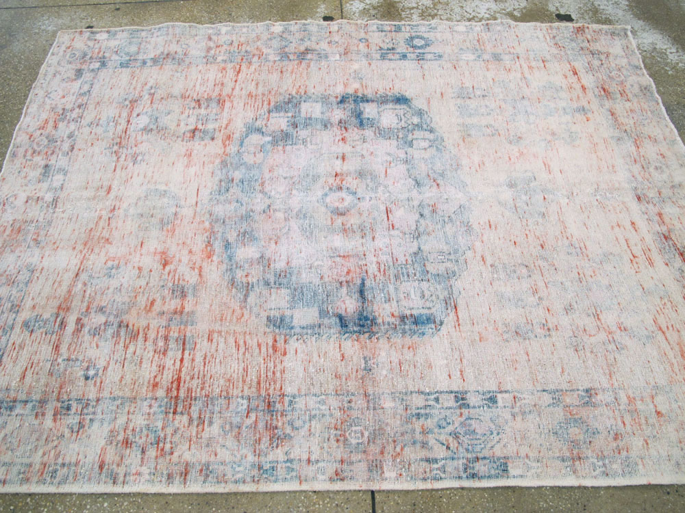 Vintage Persian Afshar Distressed Rug, No.27243 - Gss