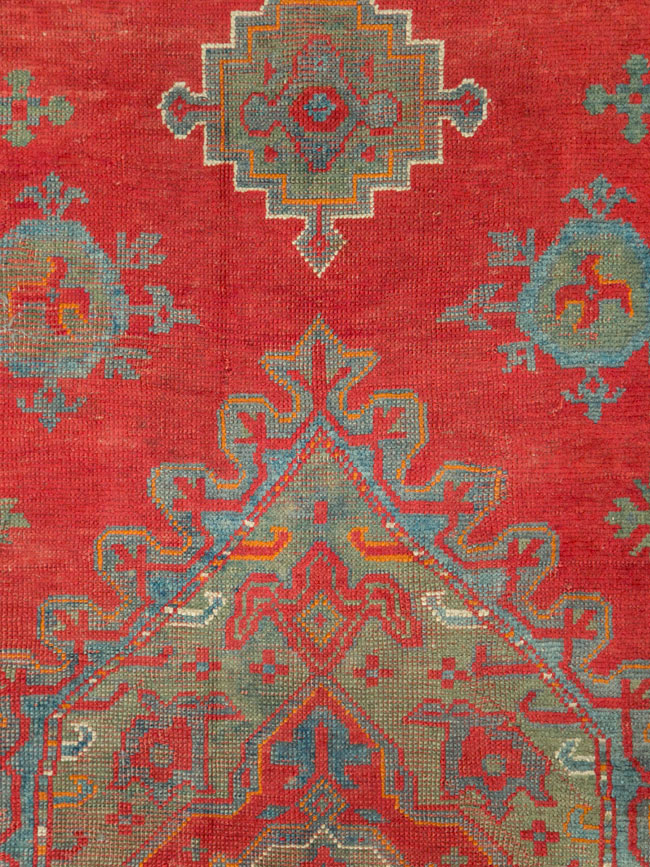 Antique Oushak Gallery Carpet, No.27244 - Gss