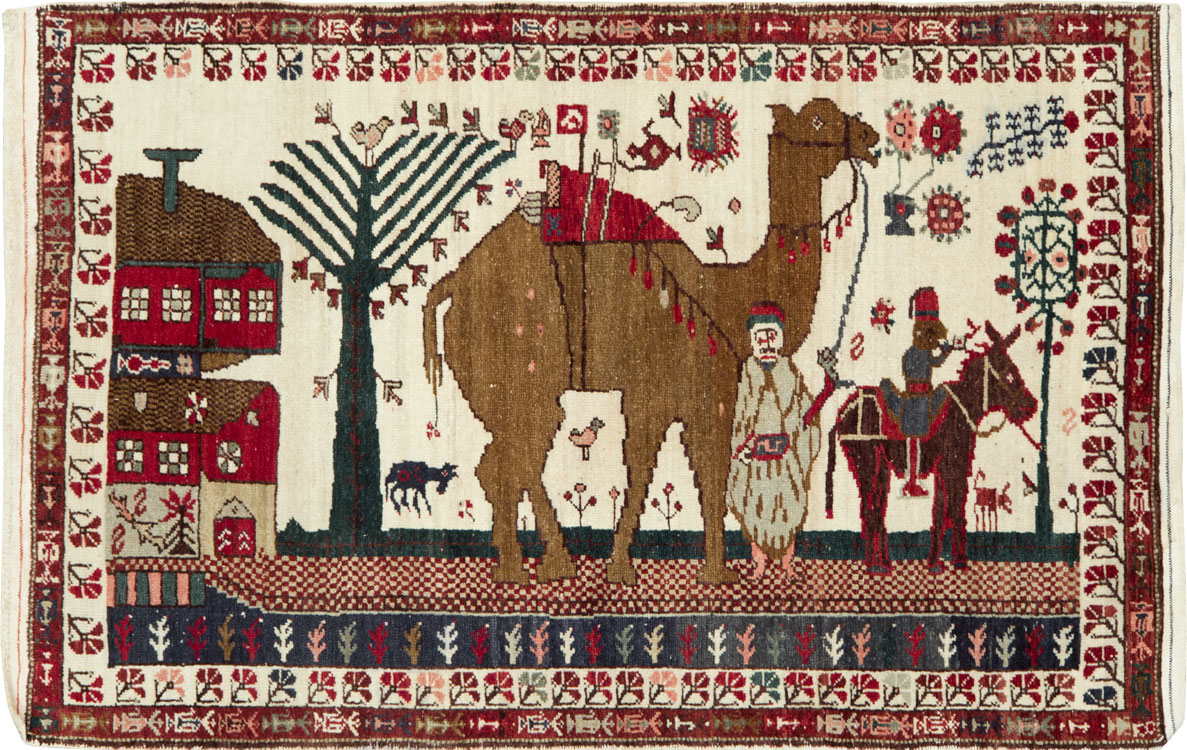 Vintage Anatolian Pictorial Rug, No.27250 - Gss