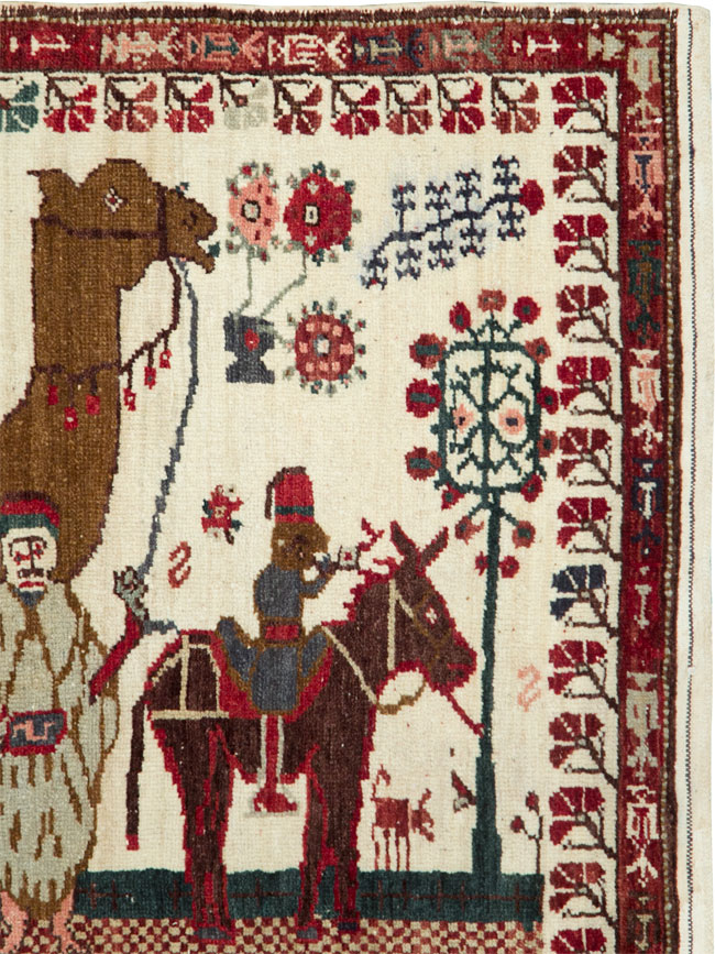 Vintage Anatolian Pictorial Rug, No.27250 - Gss