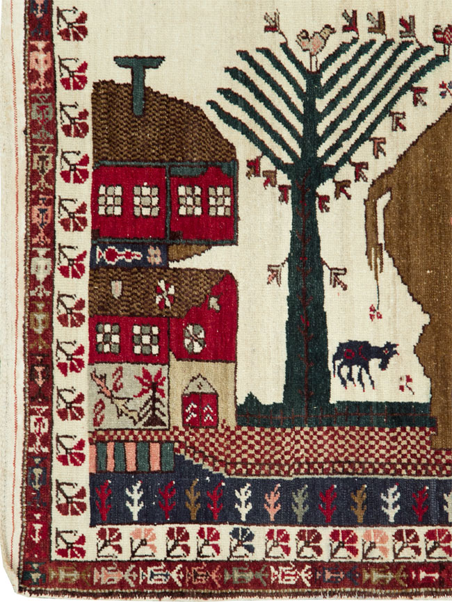 Vintage Anatolian Pictorial Rug, No.27250 - Gss