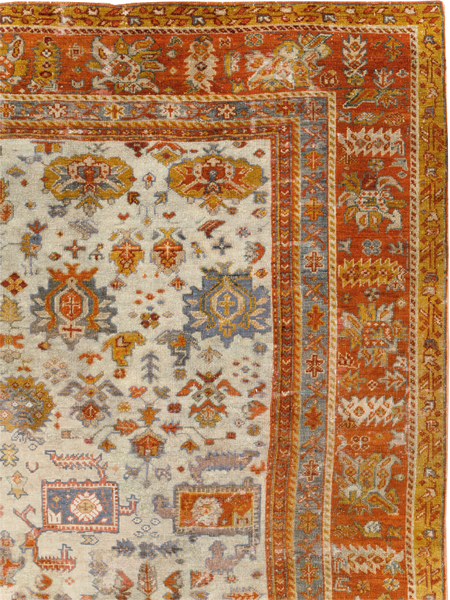 Antique Turkish Oushak Room Size Carpet, No.27254 - Gss