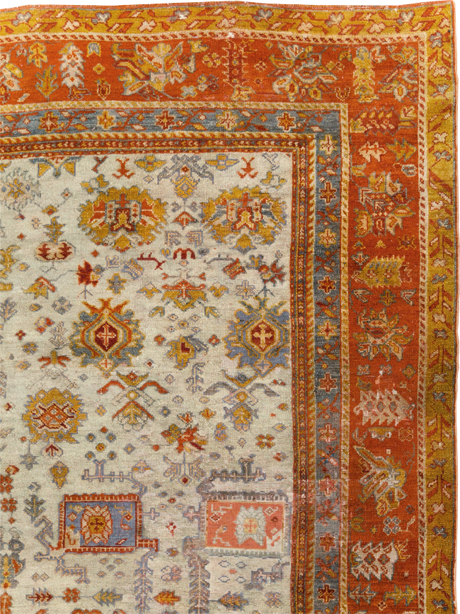 Antique Turkish Oushak Room Size Carpet, No.27254 - Gss