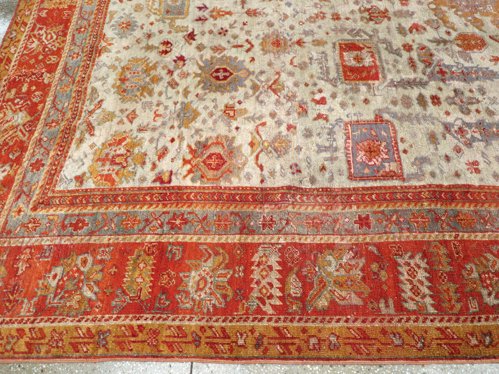 Antique Turkish Oushak Room Size Carpet, No.27254 - Gss