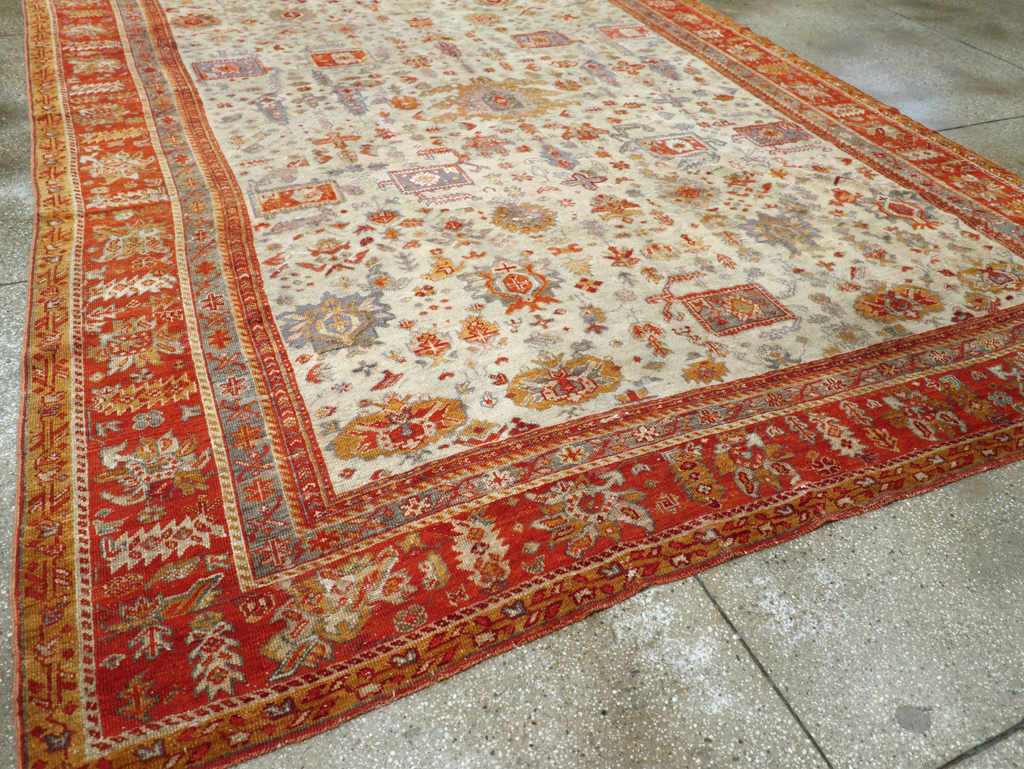 Antique Turkish Oushak Room Size Carpet, No.27254 - Gss