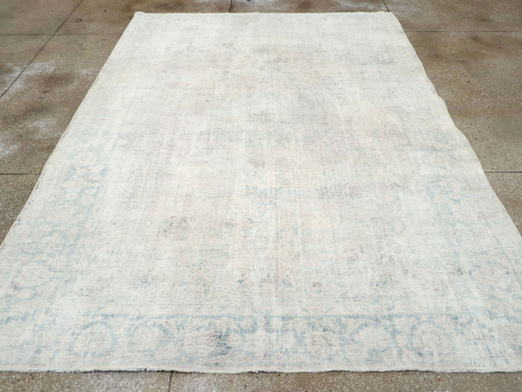 Distressed Vintage Persian Small Room Size Carpet, No.27283 - Gss