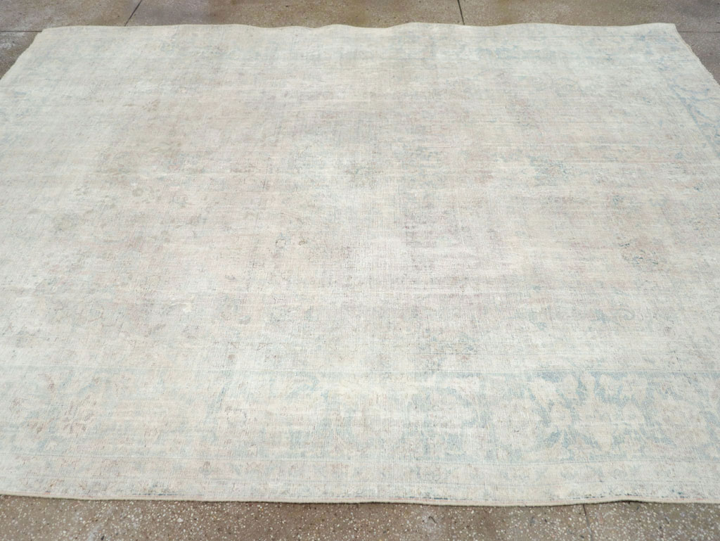 Distressed Vintage Persian Small Room Size Carpet, No.27283 - Gss