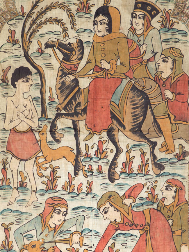 Vintage Persian Isfahan Ghalamkari Textile, No.27284 - Gss