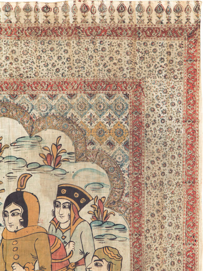 Vintage Persian Isfahan Ghalamkari Textile, No.27284 - Gss