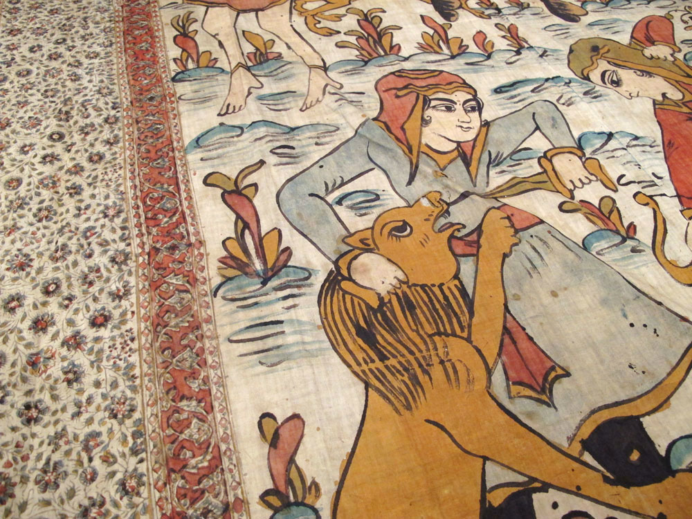 Vintage Persian Isfahan Ghalamkari Textile, No.27284 - Gss
