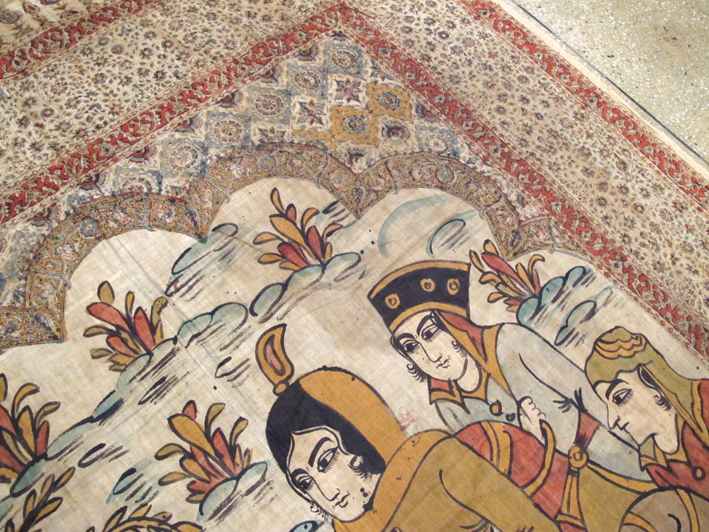 Vintage Persian Isfahan Ghalamkari Textile, No.27284 - Gss