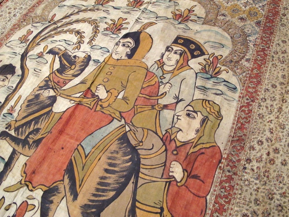 Vintage Persian Isfahan Ghalamkari Textile, No.27284 - Gss