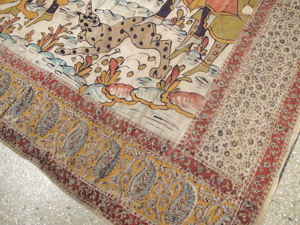 Vintage Persian Isfahan Ghalamkari Textile, No.27284 - Gss