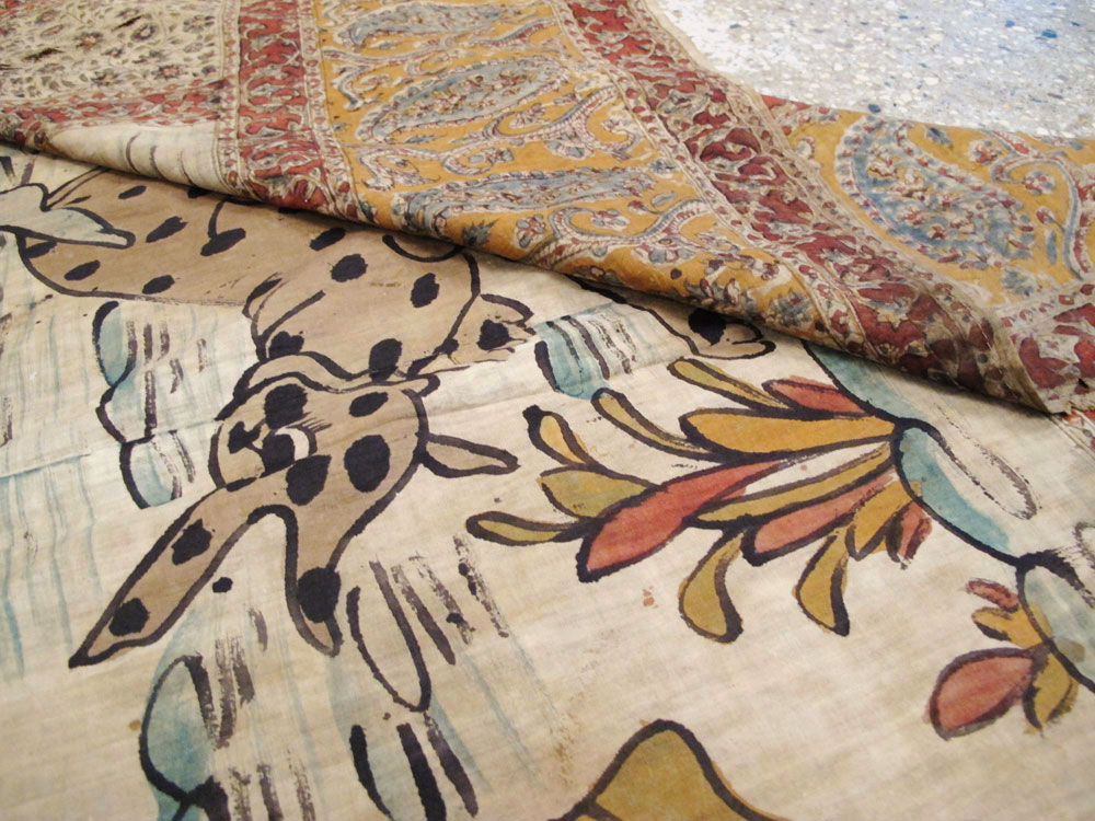 Vintage Persian Isfahan Ghalamkari Textile, No.27284 - Gss