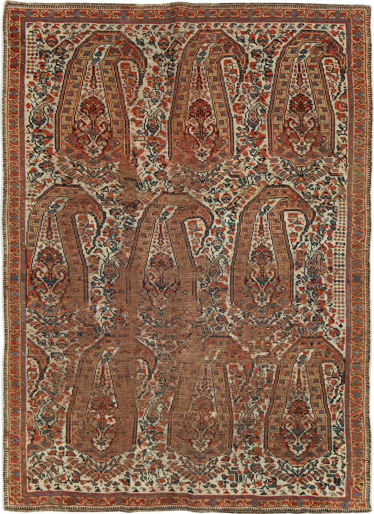 Distressed Antique Persian Afshar Accent Rug, No.27285 - Gss
