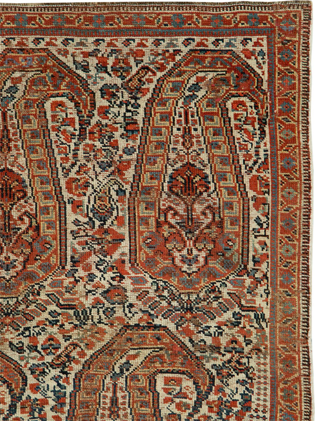 Distressed Antique Persian Afshar Accent Rug, No.27285 - Gss