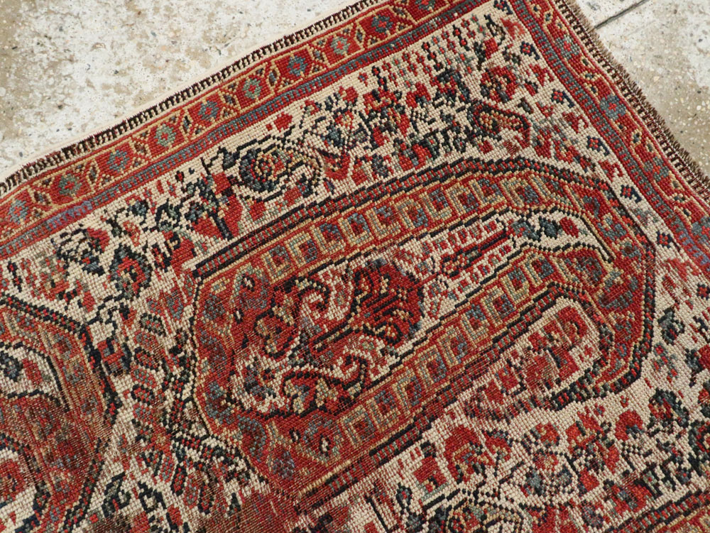 Distressed Antique Persian Afshar Accent Rug, No.27285 - Gss