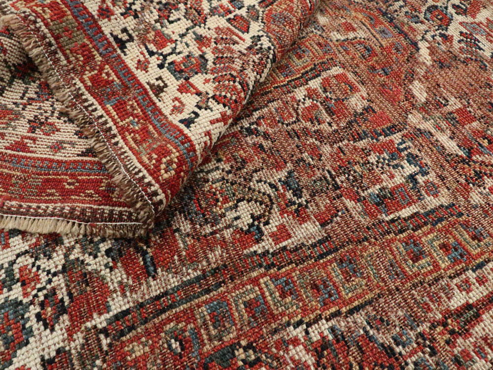 Distressed Antique Persian Afshar Accent Rug, No.27285 - Gss