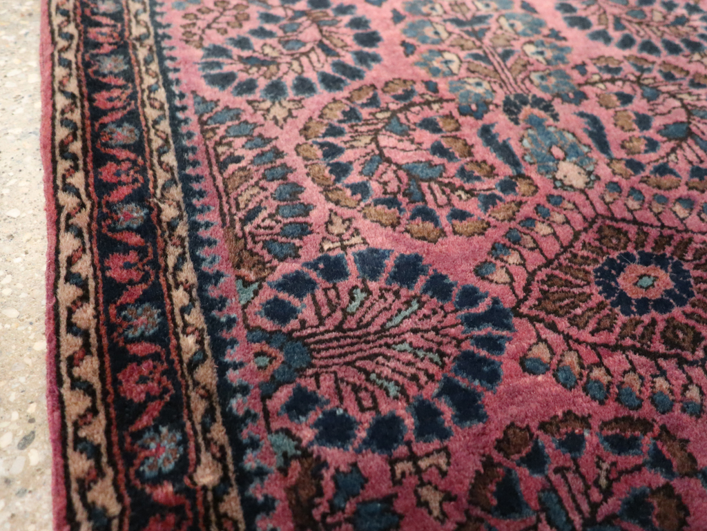 Vintage Persian Sarouk Throw Rug, No.27289 - Gss