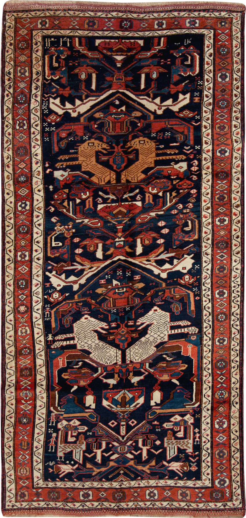 Antique Persian Kurd Pictorial Gallery Rug, No.27293 - Gss